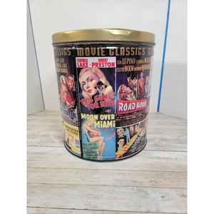 Movie Classics Popcorn Tin Casablanca Desire Wizard of Oz Trash Can Decor w/ Lid